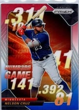 2020 Panini Prizm Numbers Game Nelson Cruz #NG-7 card