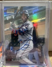 2021 Stadium Club Chrome Autographs Nelson Cruz #SCCAV-NCR card