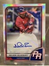2023 Topps World Baseball Classic Autographs Nelson Velázquez #AV-NV card