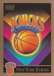 1990-91 SkyBox Base Set New York Knicks Logo/Checklist #345 card