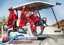 2018 Topps Update Base Set Next Stop, Stardom (Justin Upton / Shohei Ohtani / Mike Trout) #US158 card