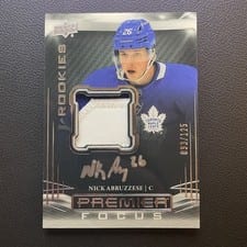 2022-23 Upper Deck Premier Premier Focus Rookies Autograph Patch Nick Abruzzese #PFPR-AB card