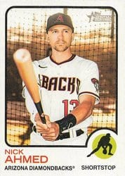 2022 Topps Heritage Base Set Nick Ahmed #135 card