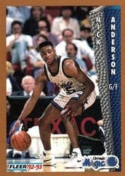 1992-93 Fleer Base Set Nick Anderson #158 card
