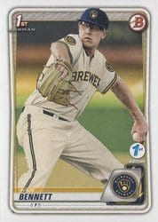 2020 Bowman 1st Edition Base Set Nick Bennett #BFE-140 card