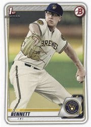 2020 Bowman Prospects Nick Bennett #BP-140 card