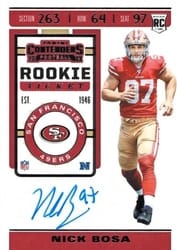 2019 Panini Contenders Base Set Nick Bosa #108 card
