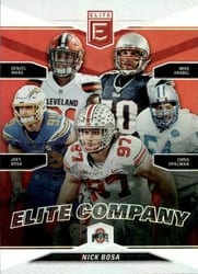 2019 Donruss Elite Elite Company Nick Bosa / Denzel Ward / Mike Vrabel / Joey Bosa / Chris Spielman #1 card
