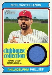 2023 Topps Heritage Clubhouse Collection Relics Nick Castellanos #CCR-NCS card