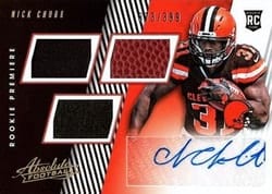 2018 Panini Absolute Base Set Nick Chubb #158 card