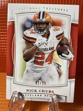 2019 Panini National Treasures Nick Chubb #16 card