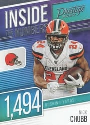 2020 Panini Prestige Inside the Numbers Nick Chubb #IN-NC card