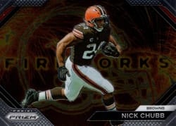 2023 Panini Prizm Fireworks Nick Chubb #13 card