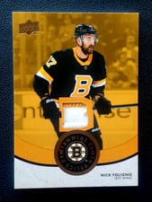 2023-24 Upper Deck Boston Bruins Centennial Centennial Cloth Premium Relics Nick Foligno #CCR-NF card