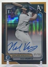 2024 Bowman Draft Chrome Prospect Autograph Nick Kurtz #CPA-NK card