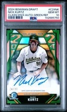 2024 Bowman Draft Class of 2024 Autograph Nick Kurtz Green Refractor #C24-NK card