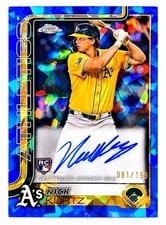 2025 Topps Chrome Sapphire Rookie Autographs Sapphire Nick Kurtz #RA-KU card