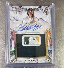 2025 Topps Inception Inception Autograph Jumbo Relic Hat Nick Kurtz #IAJH-NK card