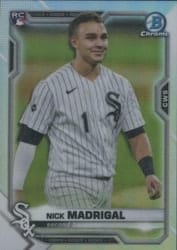 2021 Bowman Chrome Base Set Nick Madrigal #7b card