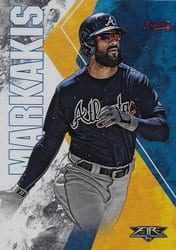 2019 Topps Fire Base Set Nick Markakis #12 card