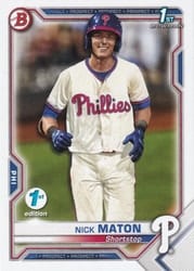 2021 Bowman 1st Edition Base Set Nick Maton #BP-5 card