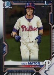 2021 Bowman Chrome Prospects Nick Maton #BCP-5 card