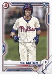 2021 Bowman Prospects Nick Maton #BP-5 card