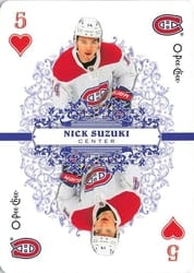 2022-23 O-Pee-Chee Playing Cards Nick Suzuki #5-HEARTS card