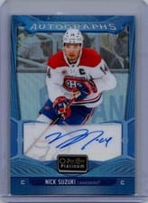 2024-25 O-Pee-Chee Platinum Blue Rainbow Autographs Nick Suzuki #BA-SU card