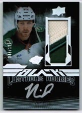2023-24 SPx UD Black Lustrous Rookie Autograph Patch Nick Swaney #LRAP-NS card