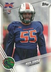 2020 Topps XFL Base Set Nick Temple #54 card