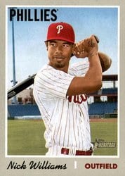 2019 Topps Heritage Base Set Nick Williams #218 card