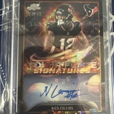 2025 Topps Cosmic Chrome Solar Flares Signatures Nico Collins #SFS-NC card