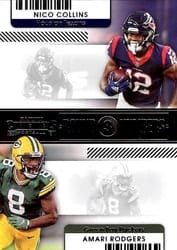 2021 Panini Contenders Round Numbers Nico Collins / Amari Rodgers #RN-NCO card