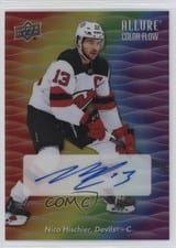 2023-24 Upper Deck Allure Color Flow Full Rainbow Auto Nico Hischier #CFA-NH card