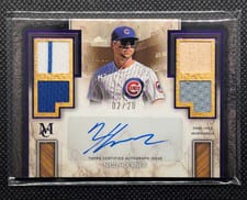 2025 Topps Museum Collection Single Player Signature Swatches Quad Relic Autographs Nico Hoerner #SPQRA-NH card