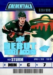 2019-20 Upper Deck Credentials Base Set Nico Sturm #64 card
