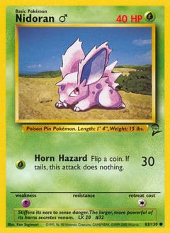 Base Set 2 Nidoran ♂ #83 card