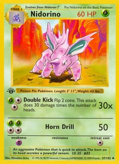 1999 Base Nidorino #37 card