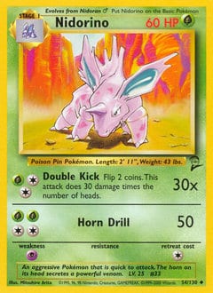 Base Set 2 Nidorino #54 card