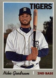 2019 Topps Heritage Base Set Niko Goodrum #177 card