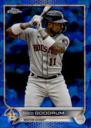 2022 Topps Chrome Update Sapphire Edition Base Set Niko Goodrum #US157 card
