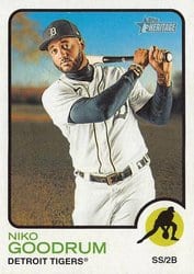2022 Topps Heritage Base Set Niko Goodrum #75 card