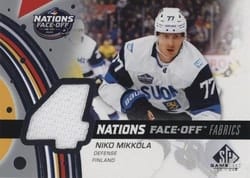 2025-26 SP Game Used 2025 4 Nations Face-Off Fabrics Niko Mikkola #4N-NM card