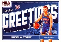 2024-25 Hoops Rookie Greetings Nikola Topic #20 card