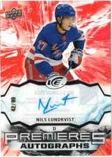 2021-22 Upper Deck Ice Ice Premieres Autograph Nils Lundkvist #IPA-NL card