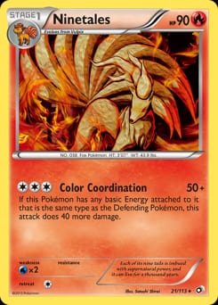 2013 Legendary Treasures Ninetales #21 card