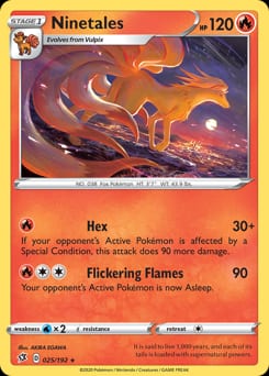 2020 Rebel Clash Ninetales #25 card