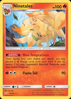 2019 Team Up Ninetales #16 card