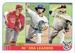 2021 Topps Big League Base Set NL ERA Leaders (Trevor Bauer / Yu Darvish / Dinelson Lamet) #250 card